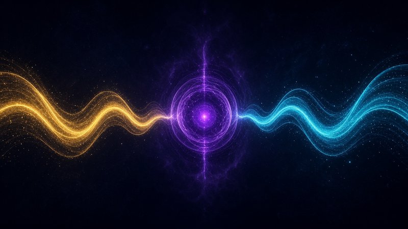 Binaural beats visual: twin glowing frequency waves