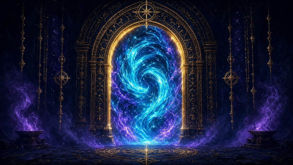 Golden portal of light