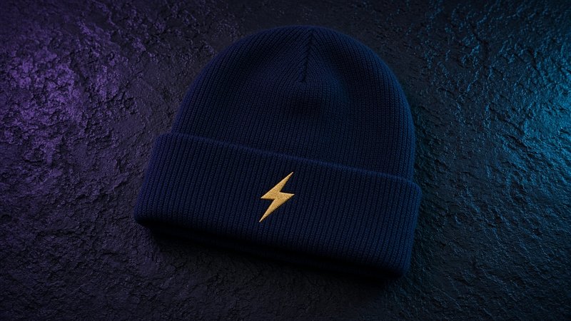 VTC beanie product flat-lay